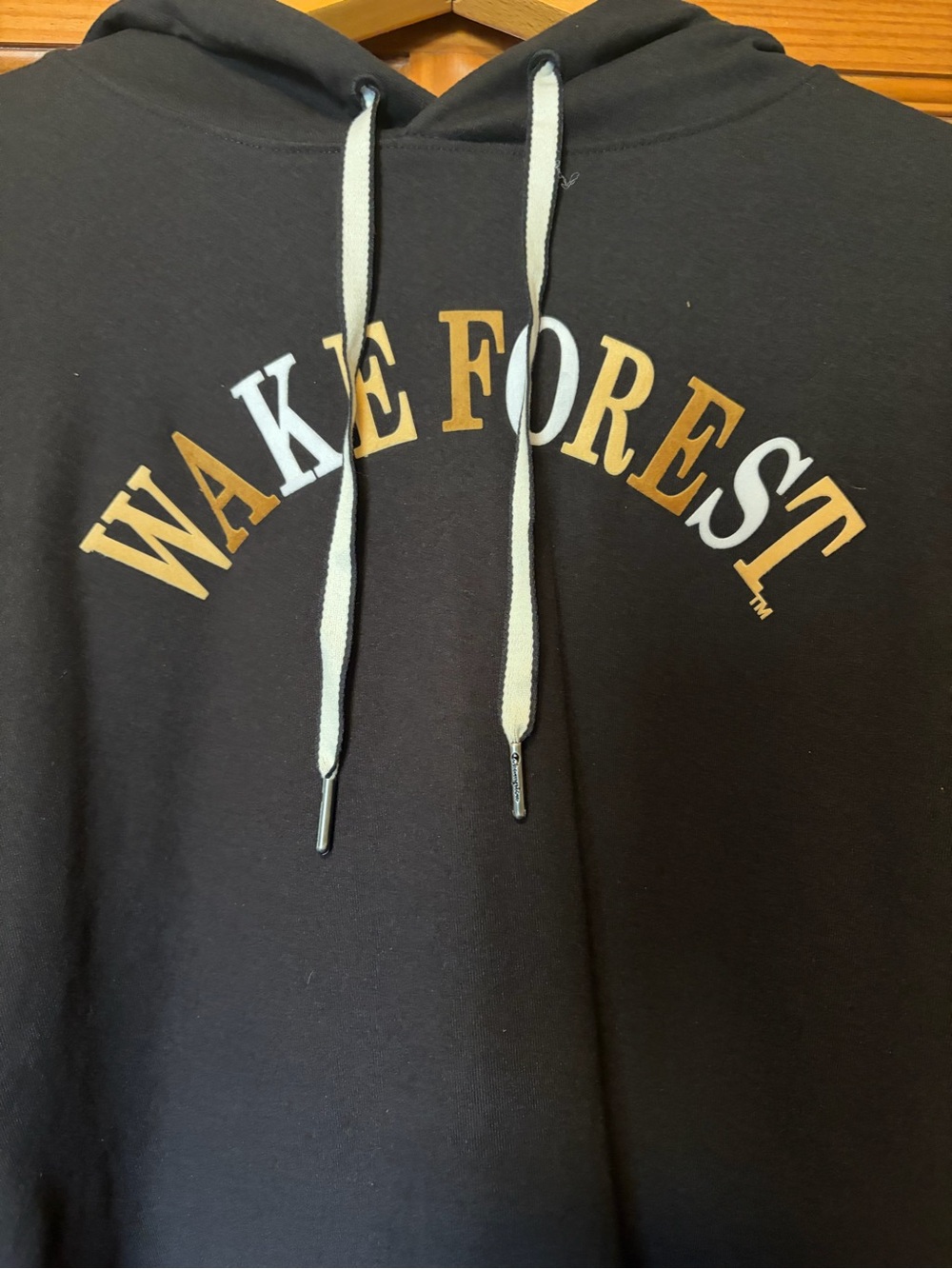 Wake Forest Champion Black Hoodie Sweatshirt - Picture 4 of 7